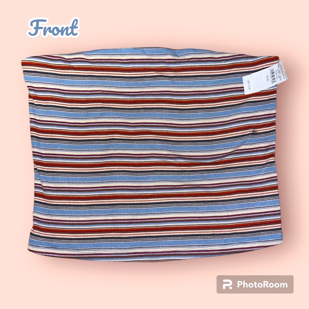 American Eagle multicolor striped ribbed tube top size XL stretchy tag attached